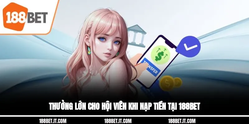 Thưởng lớn cho hội viên khi nạp tiền tại 188BET